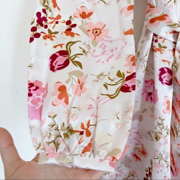 byTiMO Satin Floral Synthetic Wrap Midi Dress size - Picture 6 of 12